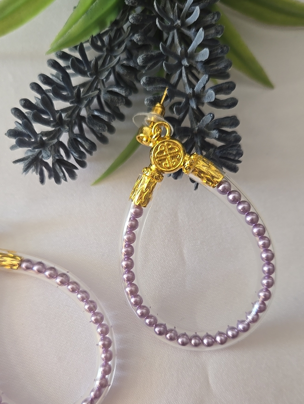 Budha All Weathers Beads Womens Earrings . Color Purple. (Not Budhagirls)